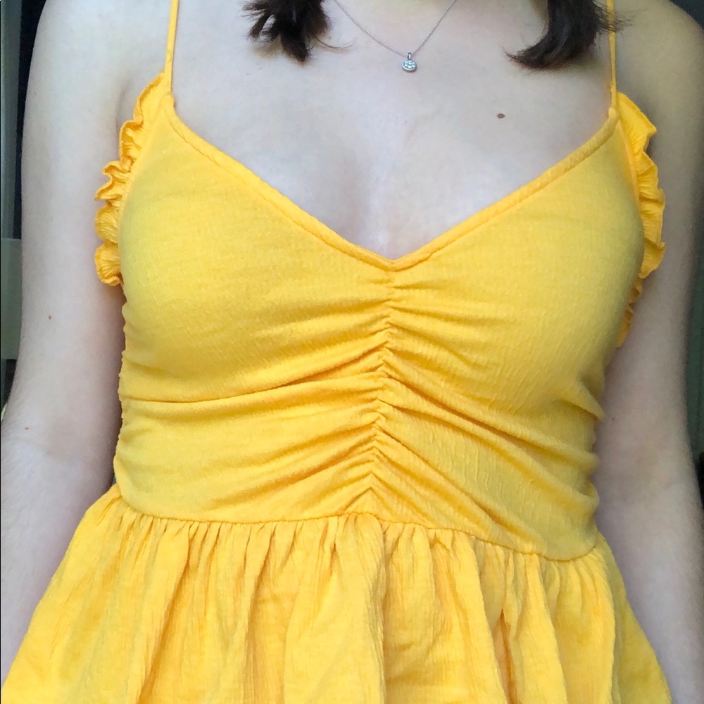 Yellow Ruffle Blouse/ Tank - Picture 3 of 3